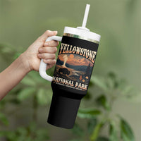Yellowstone National Park Wyoming Montana Idaho Tumbler With Handle Vintage Bison Geyser