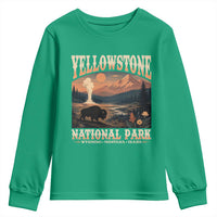 Yellowstone National Park Wyoming Montana Idaho Youth Sweatshirt Vintage Bison Geyser