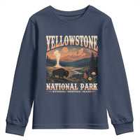 Yellowstone National Park Wyoming Montana Idaho Youth Sweatshirt Vintage Bison Geyser