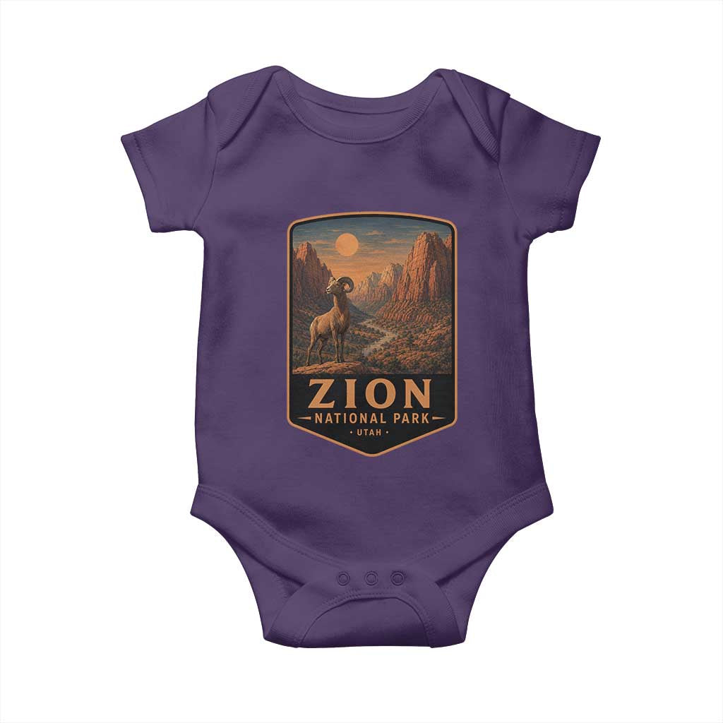 Zion National Park Baby Onesie Vintage The Narrows Utah Bighorn Sheep