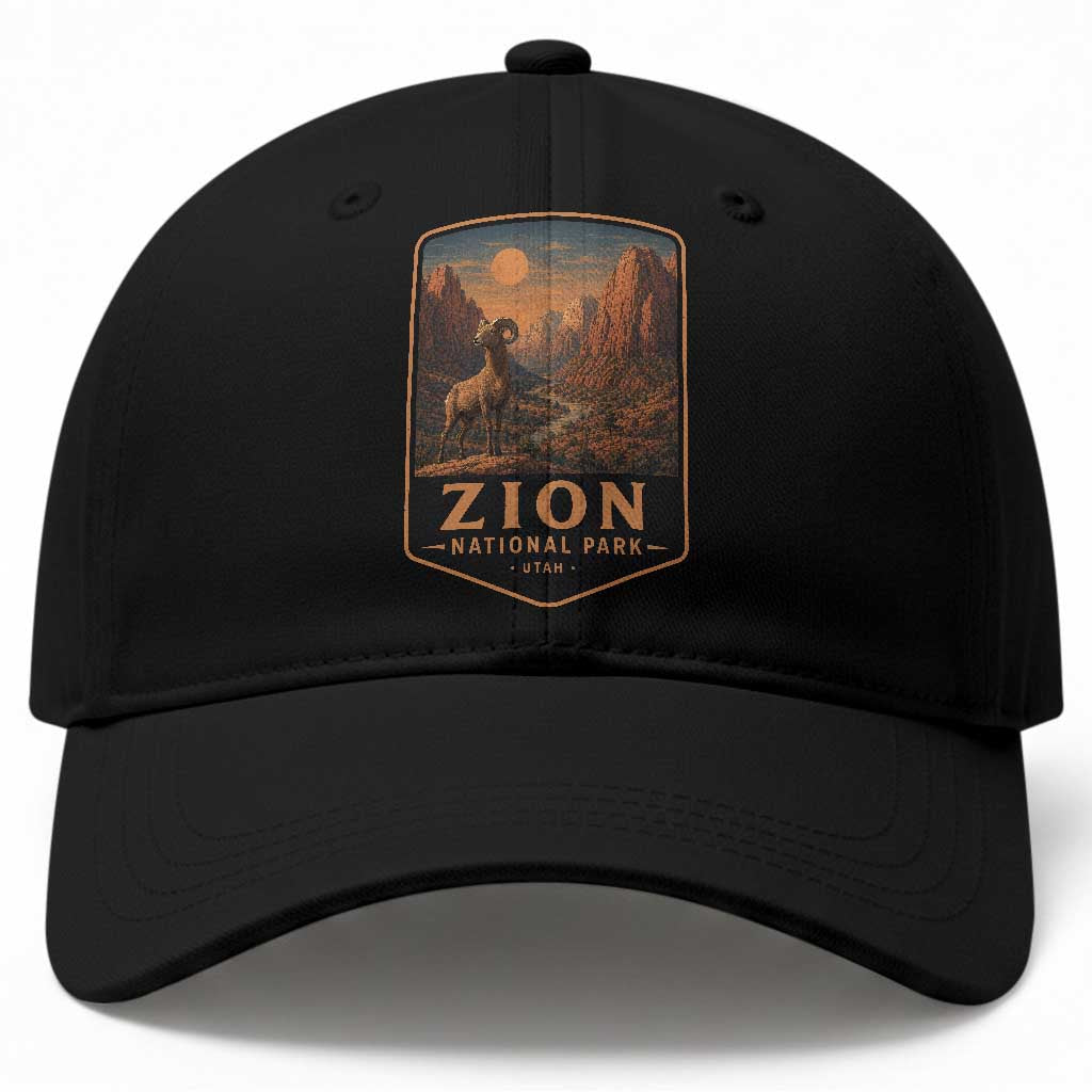 Zion National Park Baseball Cap Vintage The Narrows Utah Bighorn Sheep