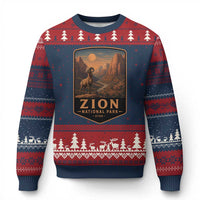 Zion National Park Ugly Christmas Sweater Vintage The Narrows Utah Bighorn Sheep