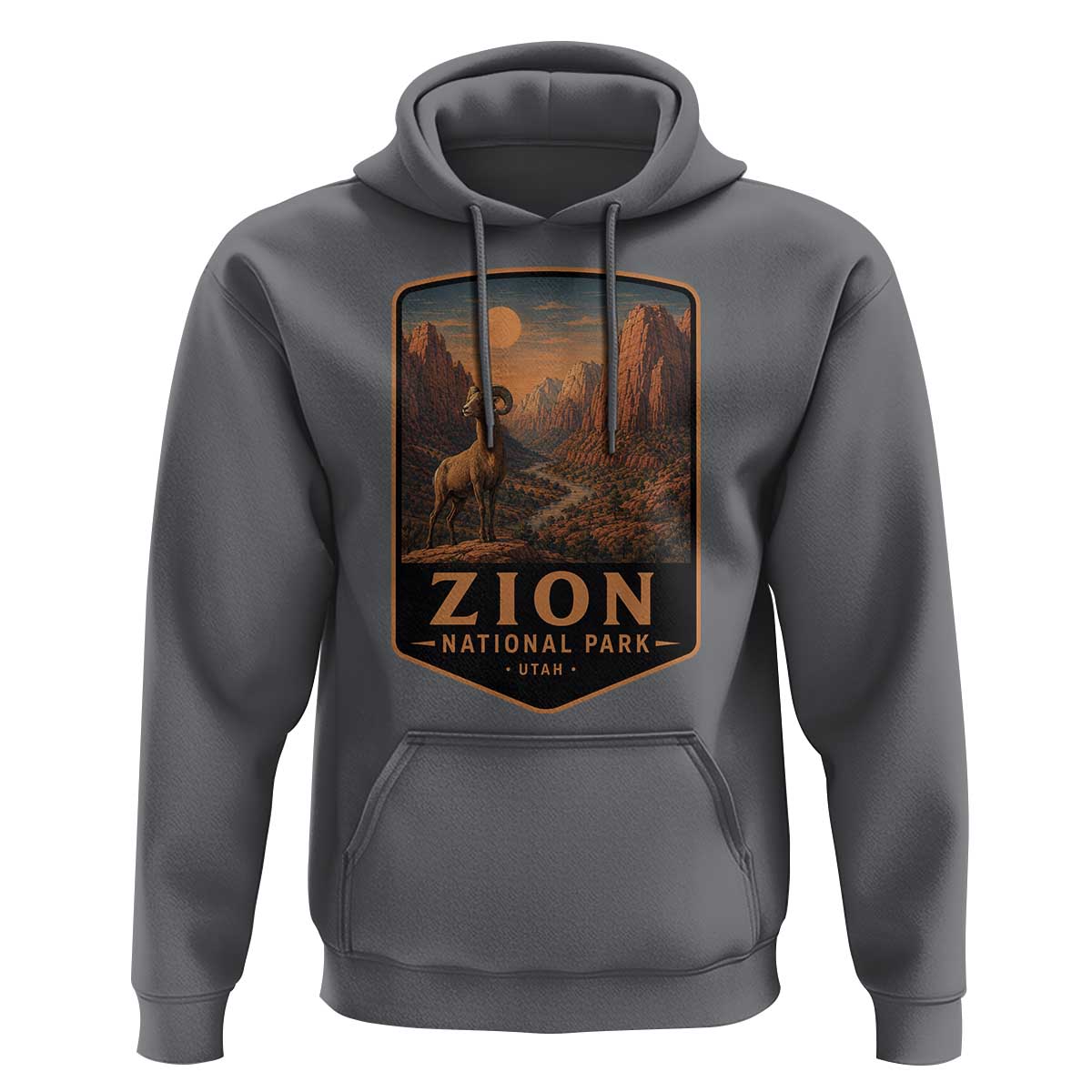 Zion National Park Hoodie Vintage The Narrows Utah Bighorn Sheep