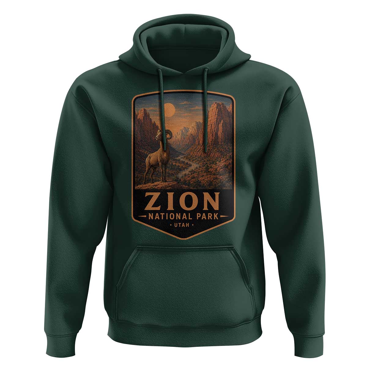 Zion National Park Hoodie Vintage The Narrows Utah Bighorn Sheep