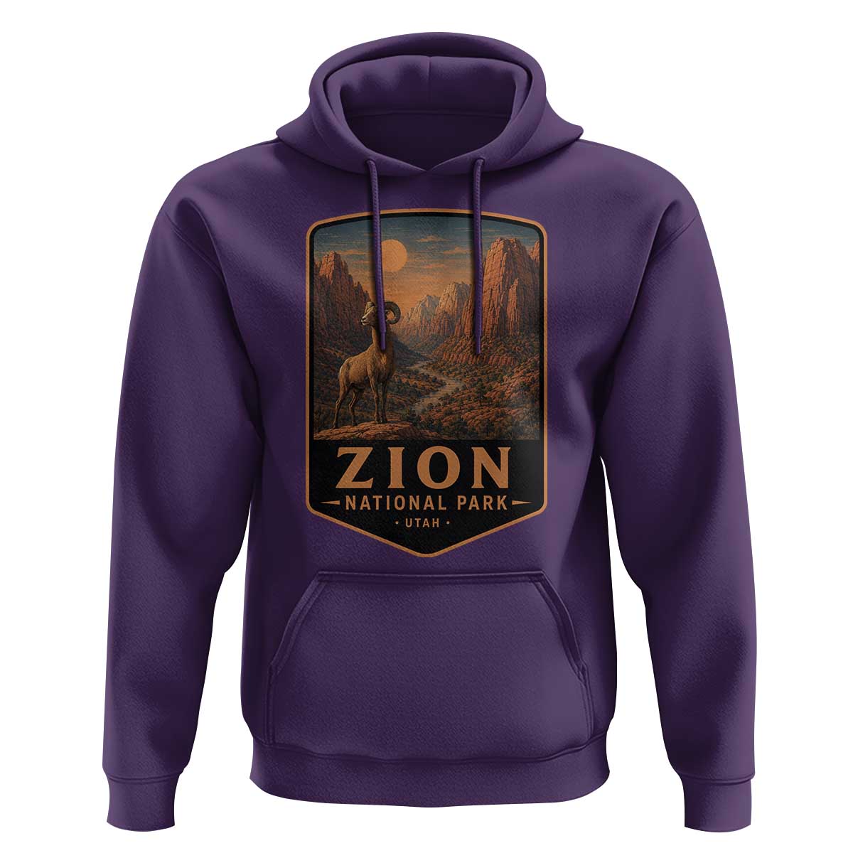 Zion National Park Hoodie Vintage The Narrows Utah Bighorn Sheep