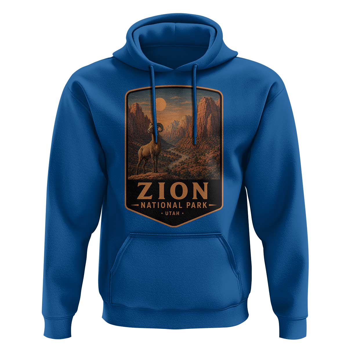 Zion National Park Hoodie Vintage The Narrows Utah Bighorn Sheep