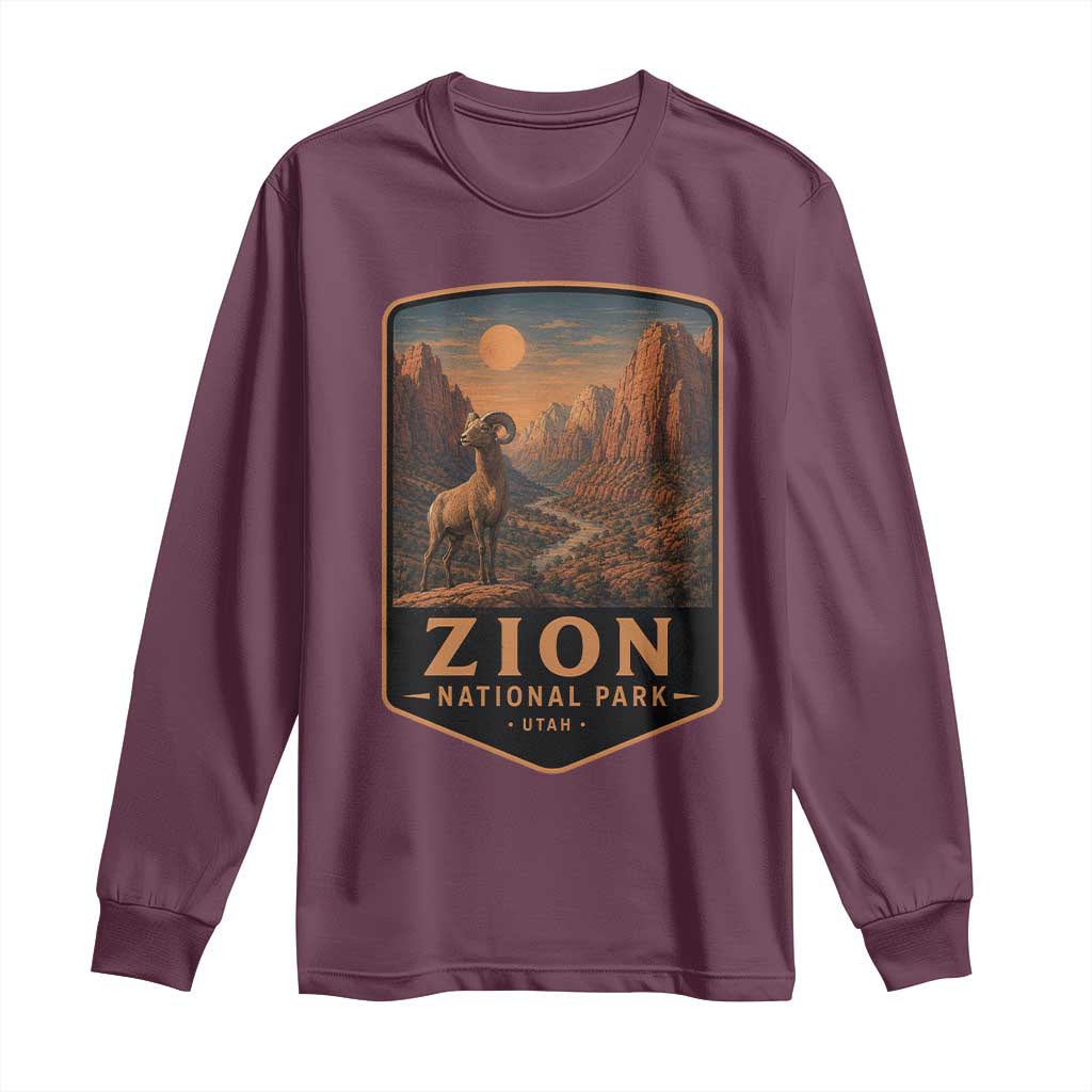 Zion National Park Long Sleeve Shirt Vintage The Narrows Utah Bighorn Sheep