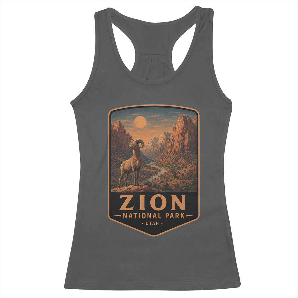 Zion National Park Racerback Tank Top Vintage The Narrows Utah Bighorn Sheep