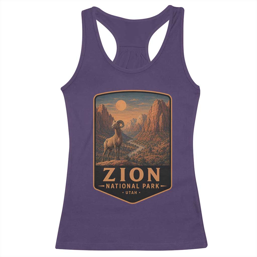 Zion National Park Racerback Tank Top Vintage The Narrows Utah Bighorn Sheep