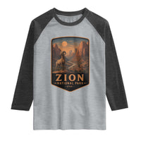 Zion National Park Raglan Shirt Vintage The Narrows Utah Bighorn Sheep