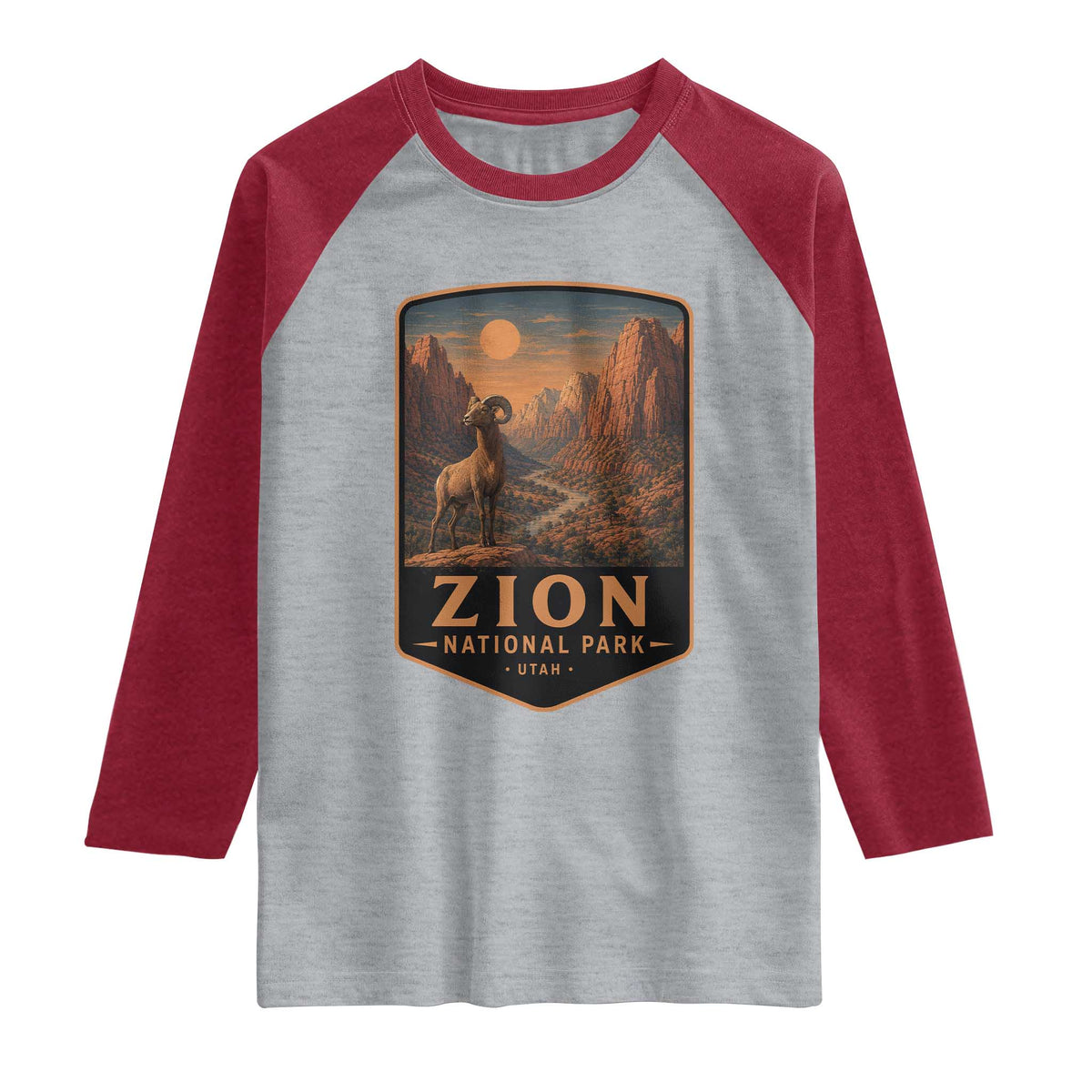 Zion National Park Raglan Shirt Vintage The Narrows Utah Bighorn Sheep