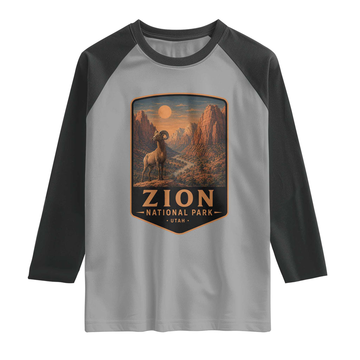 Zion National Park Raglan Shirt Vintage The Narrows Utah Bighorn Sheep