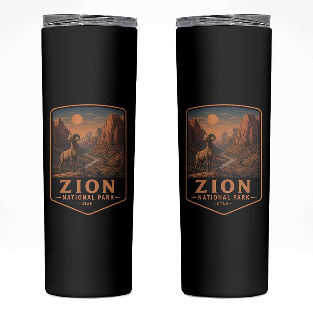 Zion National Park Skinny Tumbler Vintage The Narrows Utah Bighorn Sheep