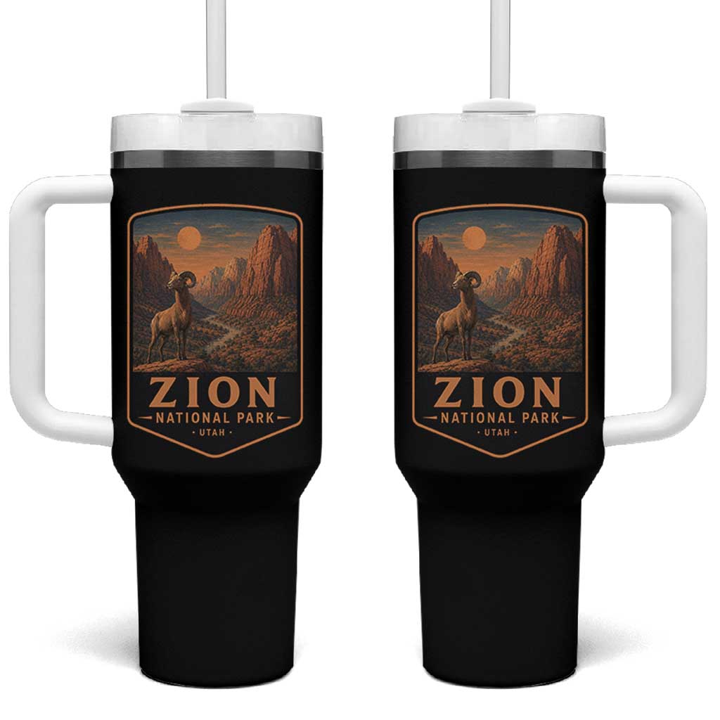 Zion National Park Tumbler With Handle Vintage The Narrows Utah Bighorn Sheep