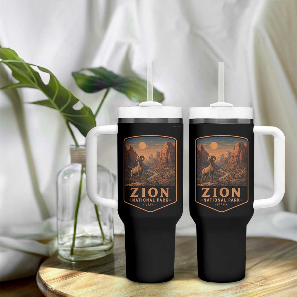 Zion National Park Tumbler With Handle Vintage The Narrows Utah Bighorn Sheep