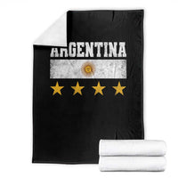 Argentina Champions 2026 4th Star Throw Blanket Vintage Sol De May and Stripes