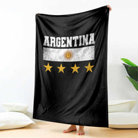 Argentina Champions 2026 4th Star Throw Blanket Vintage Sol De May and Stripes