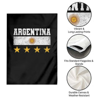 Argentina Champions 2026 4th Star Garden Flag Vintage Sol De May and Stripes
