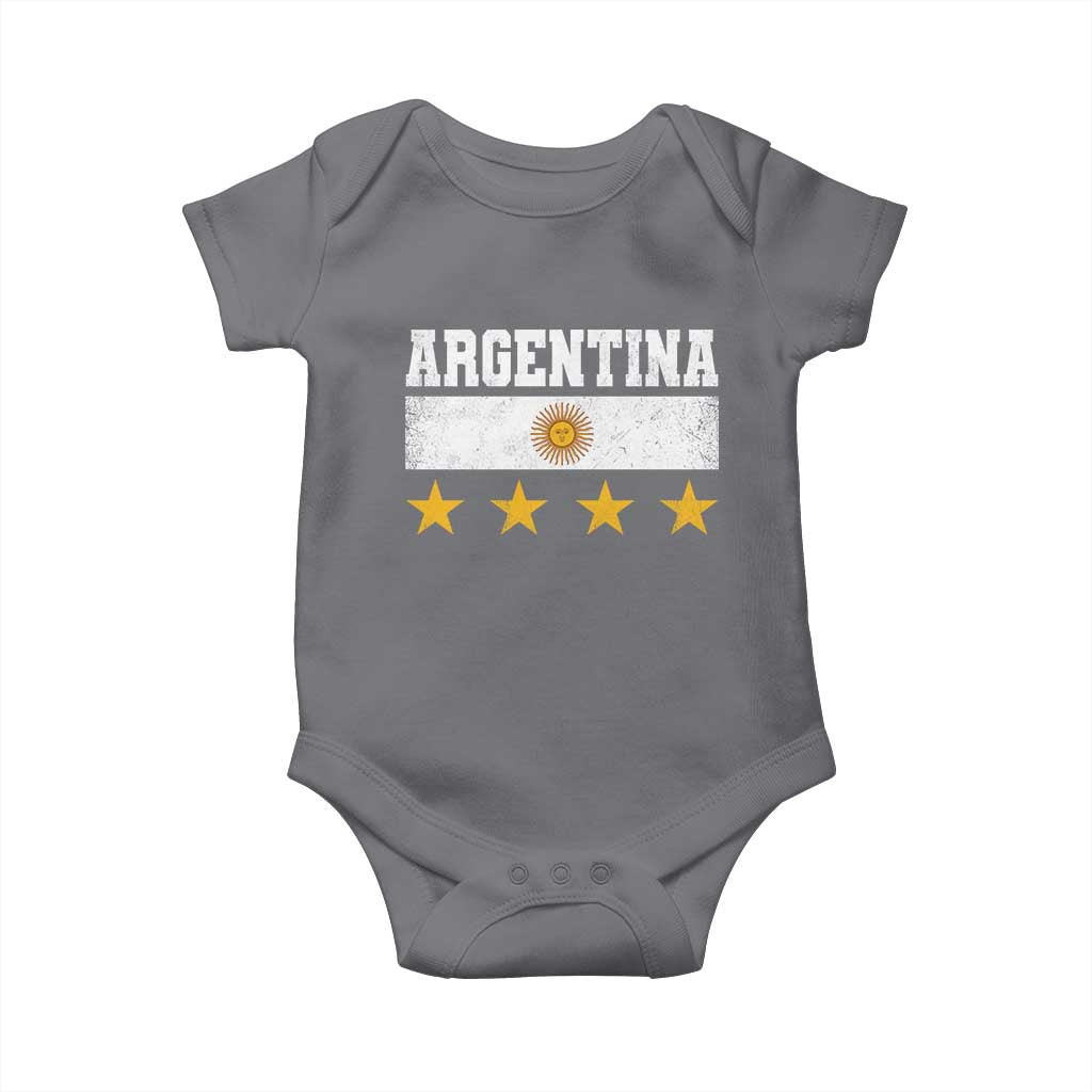 Argentina Champions 2026 4th Star Baby Onesie Vintage Sol De May and Stripes