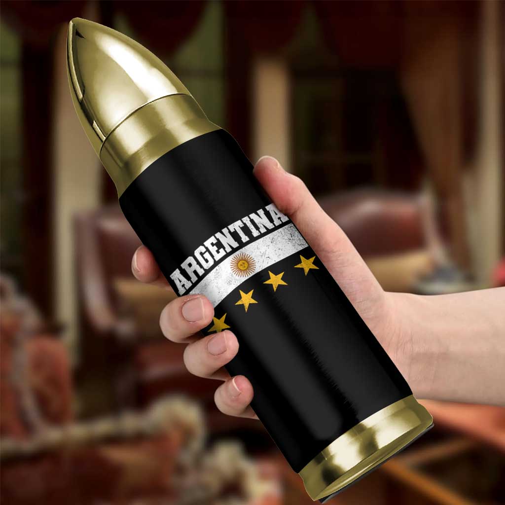 Argentina Champions 2026 4th Star Bullet Tumbler Vintage Sol De May and Stripes