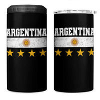 Argentina Champions 2026 4th Star 4 in 1 Can Cooler Tumbler Vintage Sol De May and Stripes