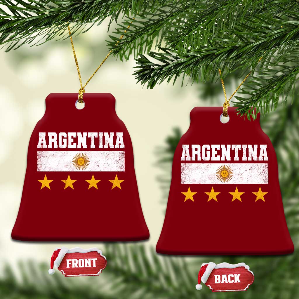 Argentina Champions 2026 4th Star Ceramic Ornament Vintage Sol De May and Stripes