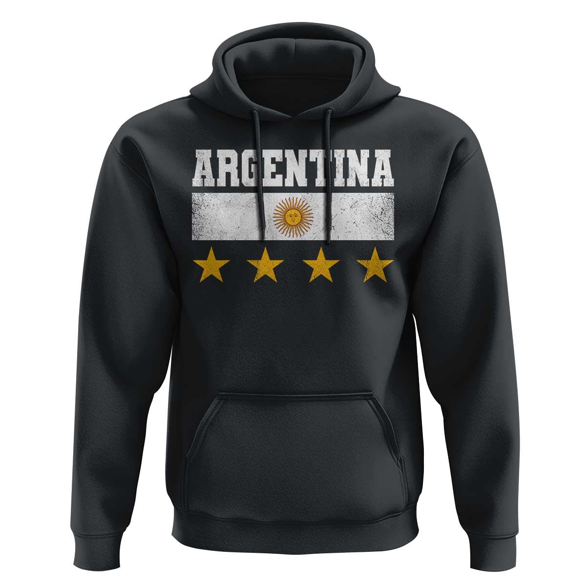 Argentina Champions 2026 4th Star Hoodie Vintage Sol De May and Stripes