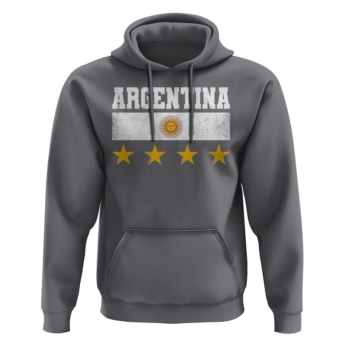 Argentina Champions 2026 4th Star Hoodie Vintage Sol De May and Stripes