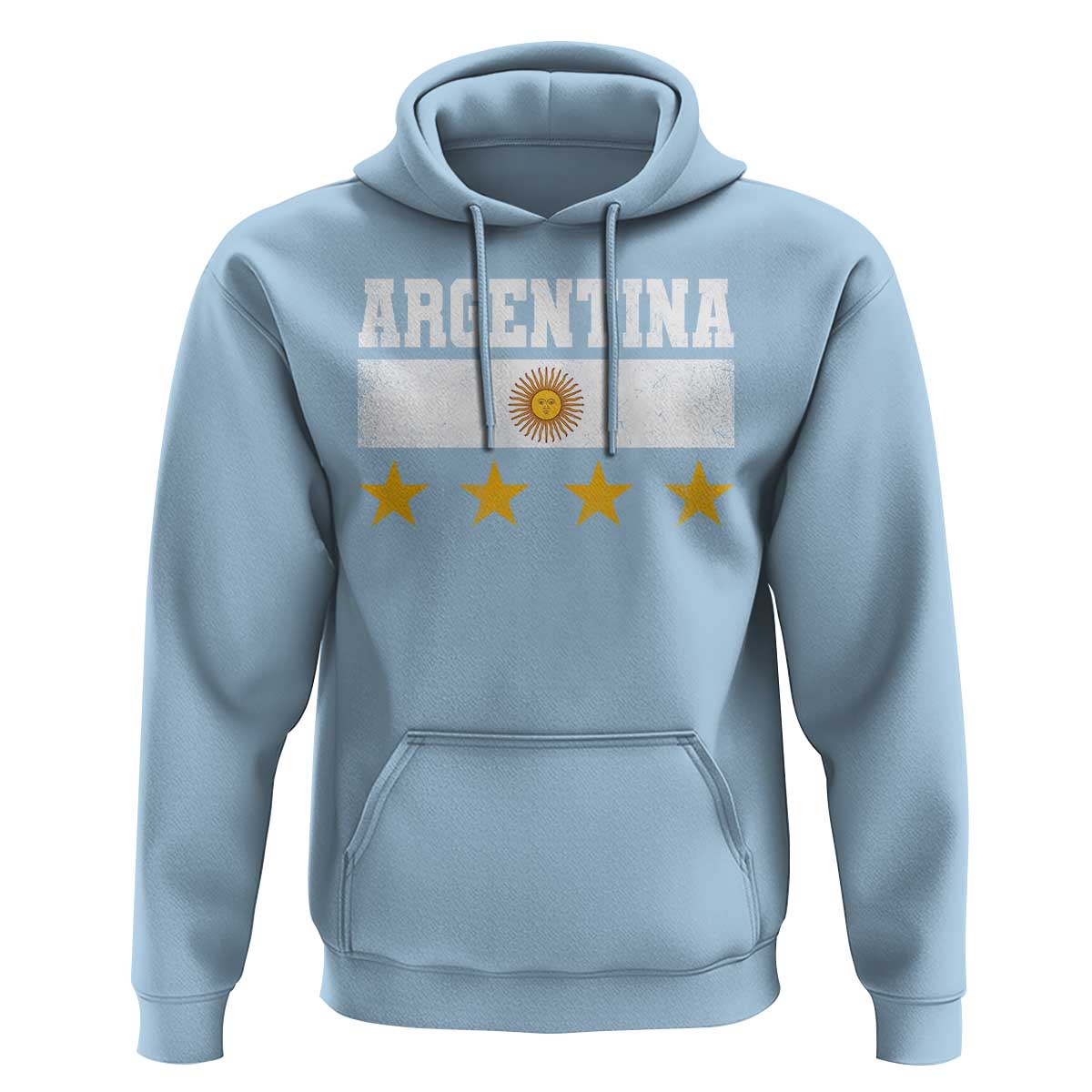 Argentina Champions 2026 4th Star Hoodie Vintage Sol De May and Stripes