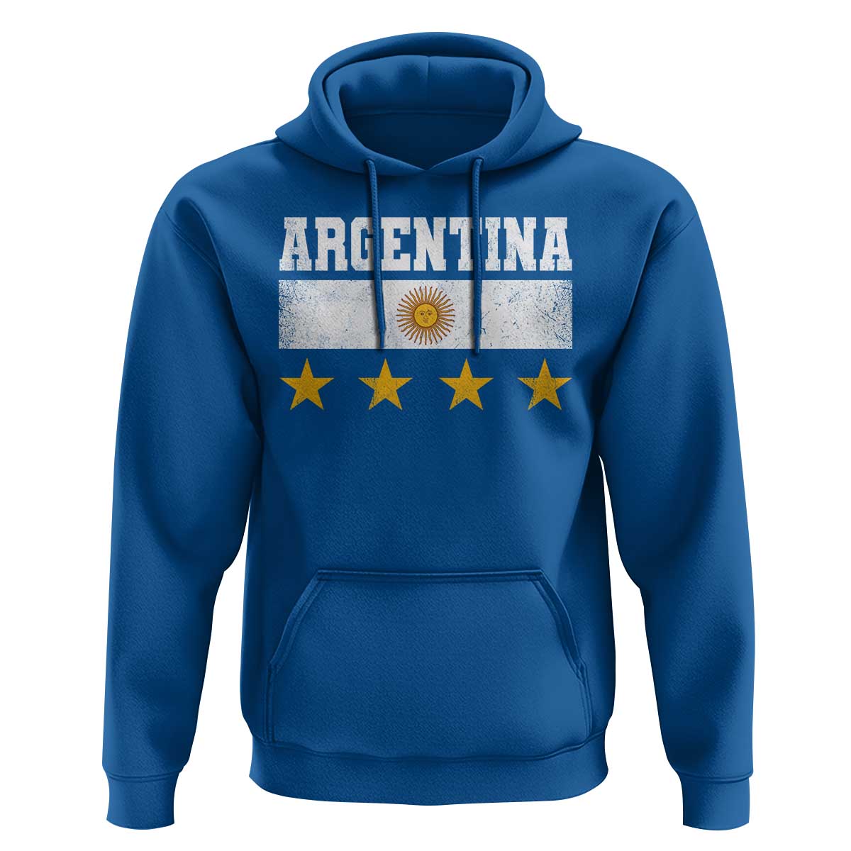 Argentina Champions 2026 4th Star Hoodie Vintage Sol De May and Stripes