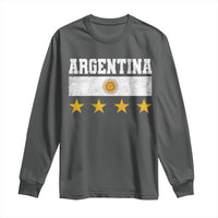 Argentina Champions 2026 4th Star Long Sleeve Shirt Vintage Sol De May and Stripes