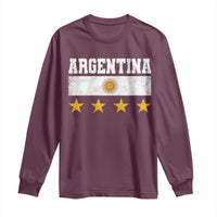 Argentina Champions 2026 4th Star Long Sleeve Shirt Vintage Sol De May and Stripes