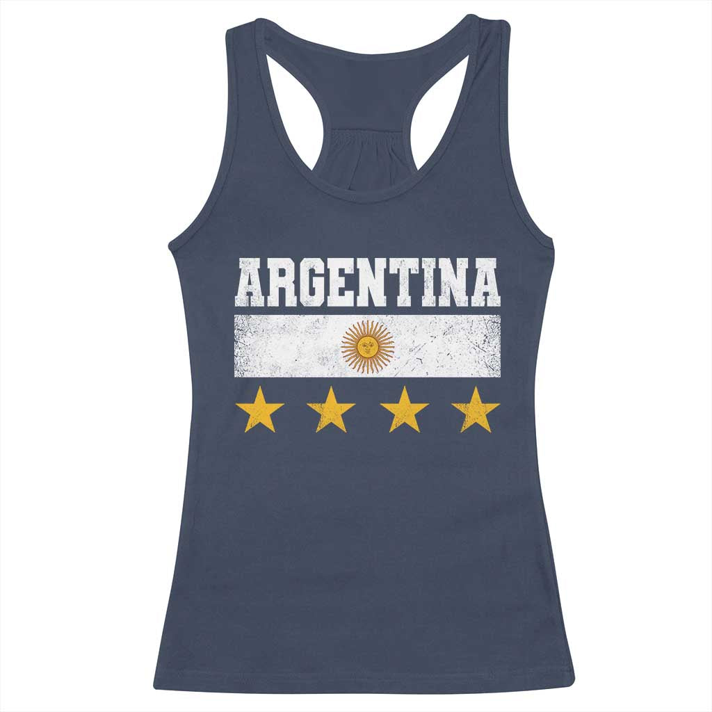 Argentina Champions 2026 4th Star Racerback Tank Top Vintage Sol De May and Stripes