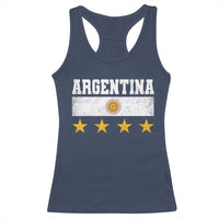 Argentina Champions 2026 4th Star Racerback Tank Top Vintage Sol De May and Stripes
