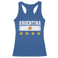 Argentina Champions 2026 4th Star Racerback Tank Top Vintage Sol De May and Stripes