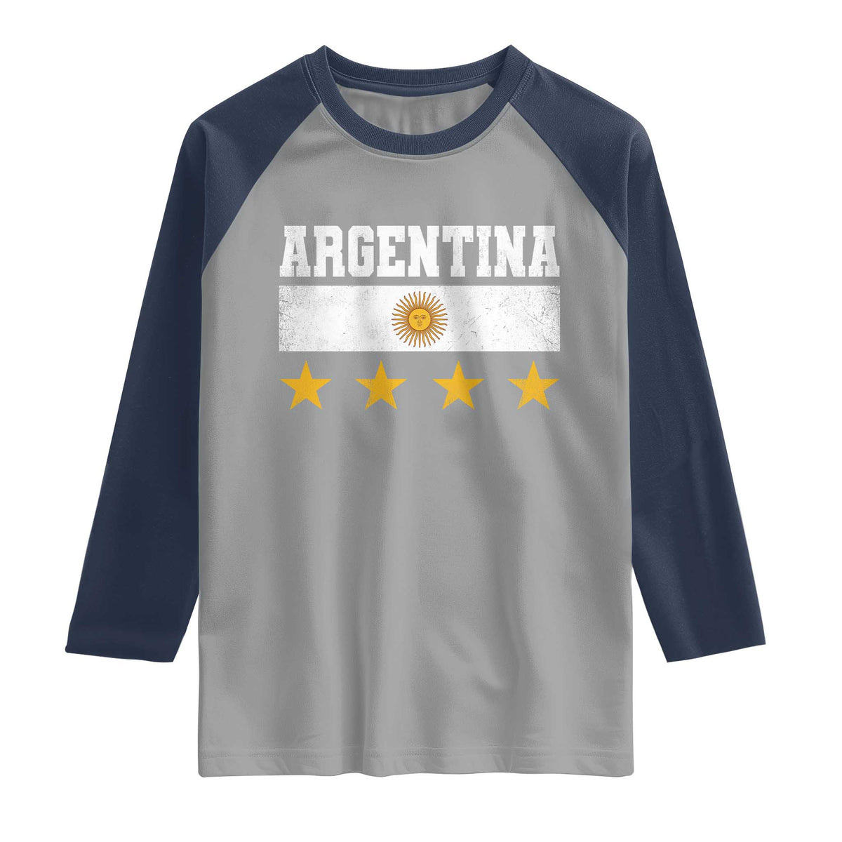 Argentina Champions 2026 4th Star Raglan Shirt Vintage Sol De May and Stripes