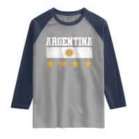 Argentina Champions 2026 4th Star Raglan Shirt Vintage Sol De May and Stripes