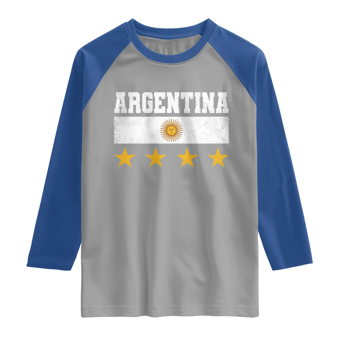 Argentina Champions 2026 4th Star Raglan Shirt Vintage Sol De May and Stripes