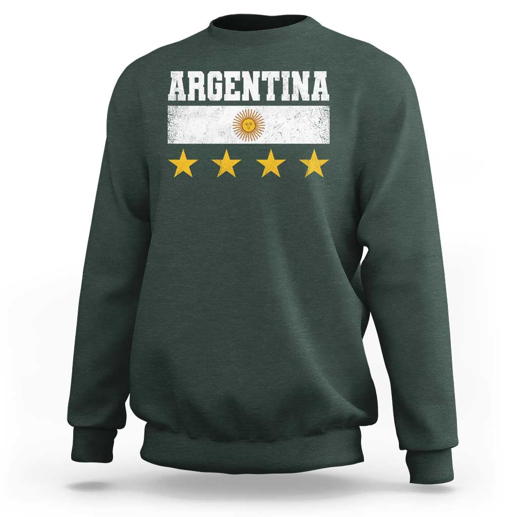 Argentina Champions 2026 4th Star Sweatshirt Vintage Sol De May and Stripes