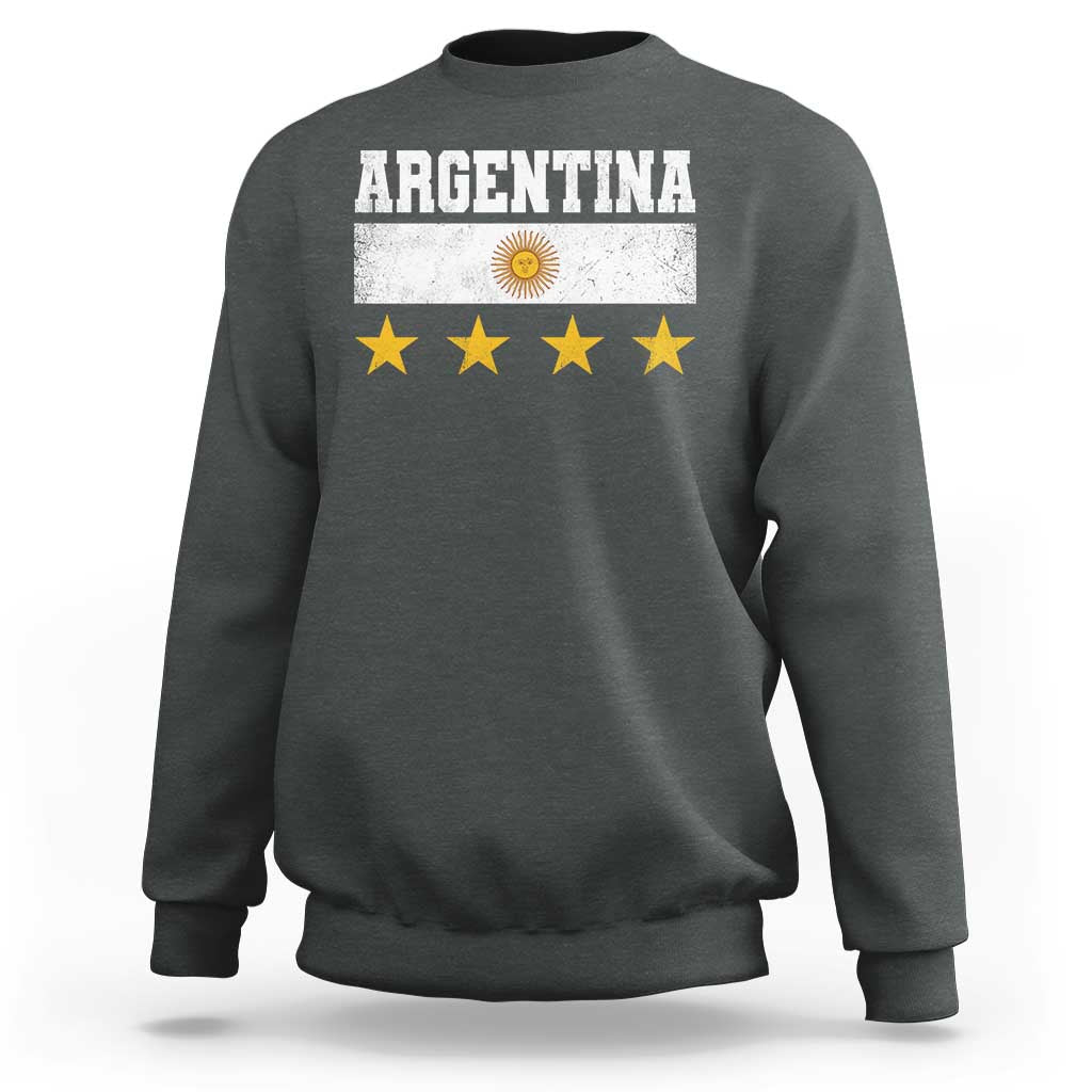 Argentina Champions 2026 4th Star Sweatshirt Vintage Sol De May and Stripes