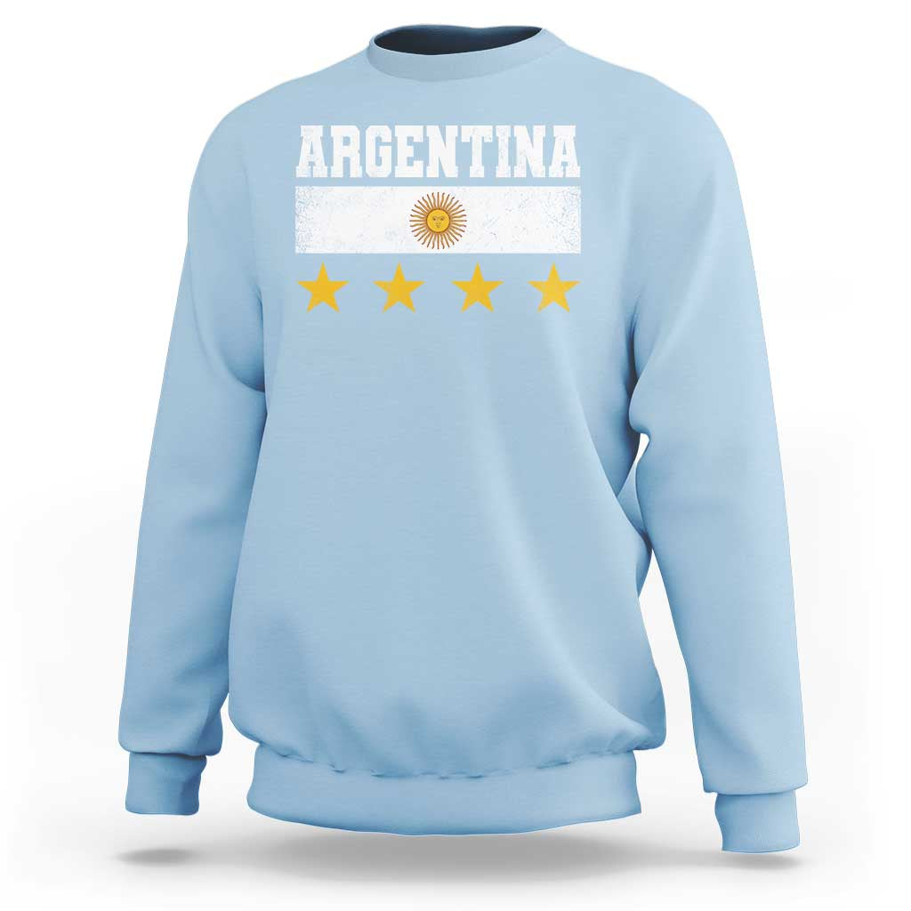 Argentina Champions 2026 4th Star Sweatshirt Vintage Sol De May and Stripes