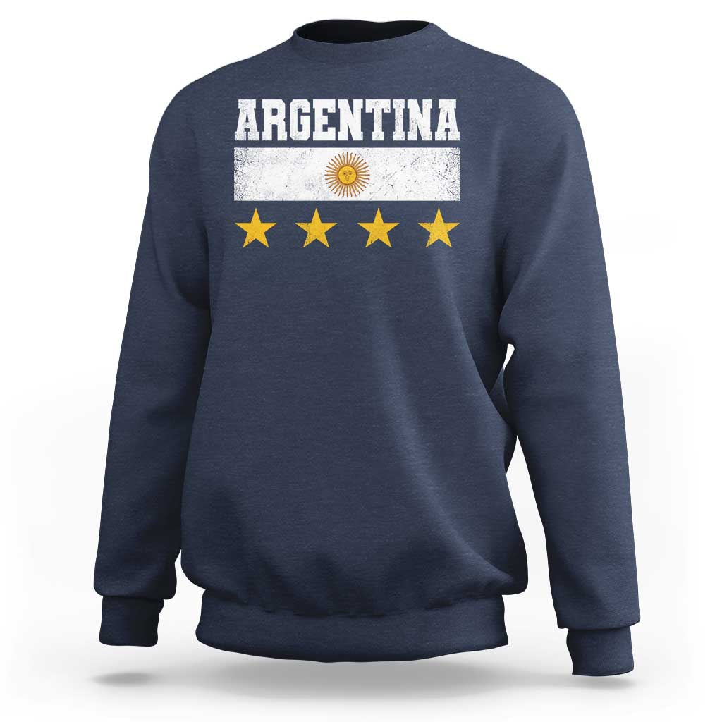 Argentina Champions 2026 4th Star Sweatshirt Vintage Sol De May and Stripes
