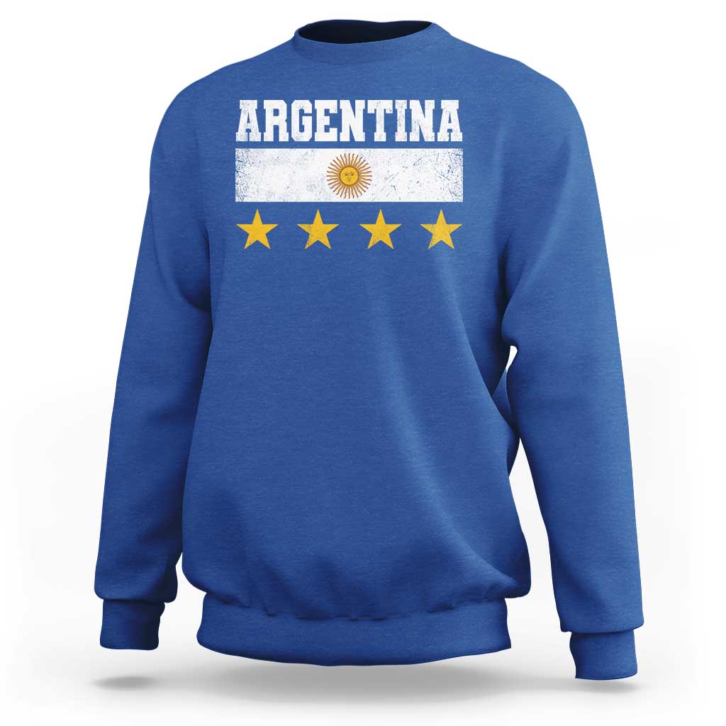 Argentina Champions 2026 4th Star Sweatshirt Vintage Sol De May and Stripes