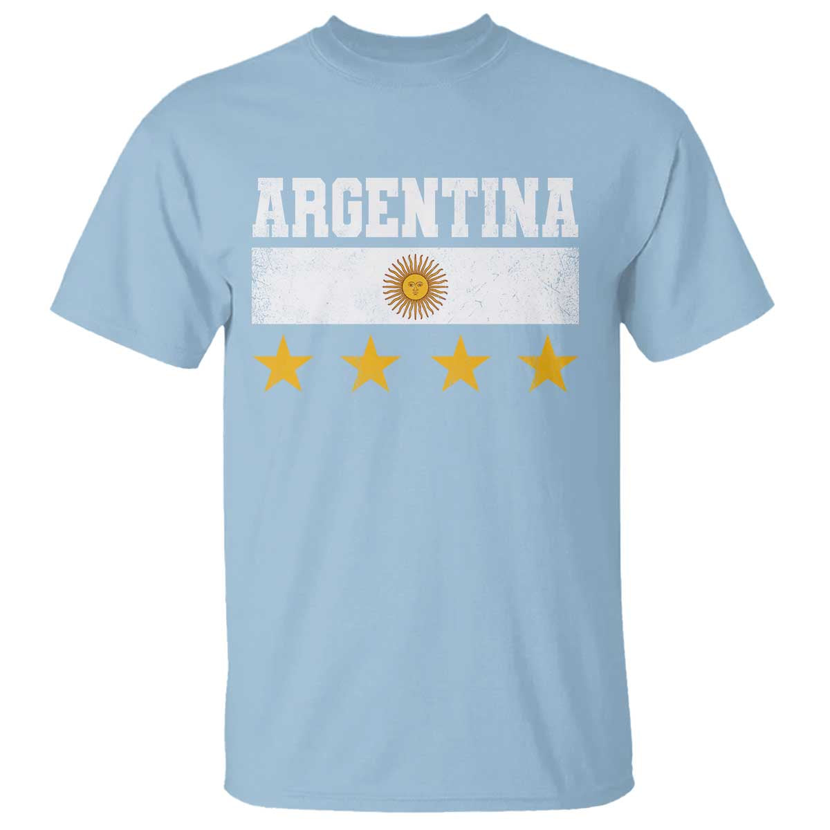 Argentina Champions 2026 4th Star T Shirt Vintage Sol De May and Stripes