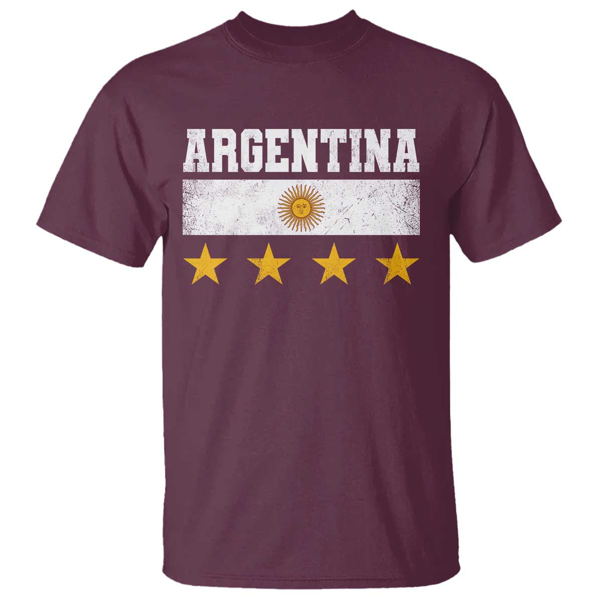 Argentina Champions 2026 4th Star T Shirt Vintage Sol De May and Stripes