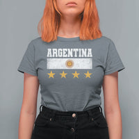 Argentina Champions 2026 4th Star T Shirt For Women Vintage Sol De May and Stripes