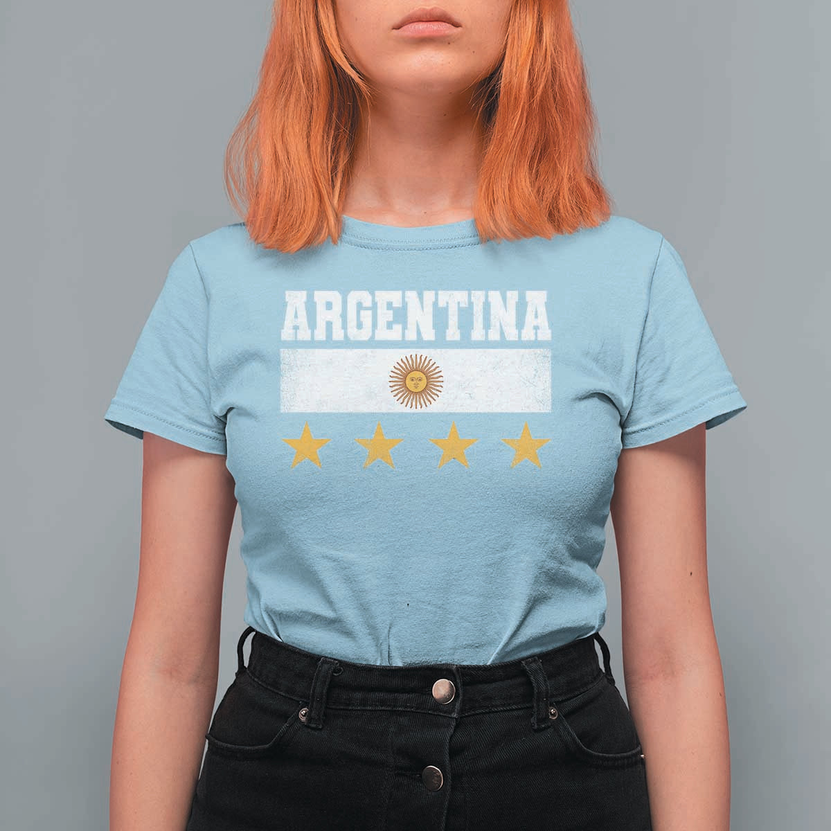 Argentina Champions 2026 4th Star T Shirt For Women Vintage Sol De May and Stripes
