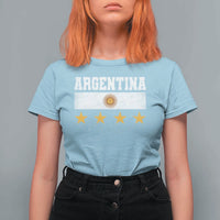 Argentina Champions 2026 4th Star T Shirt For Women Vintage Sol De May and Stripes