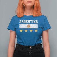 Argentina Champions 2026 4th Star T Shirt For Women Vintage Sol De May and Stripes