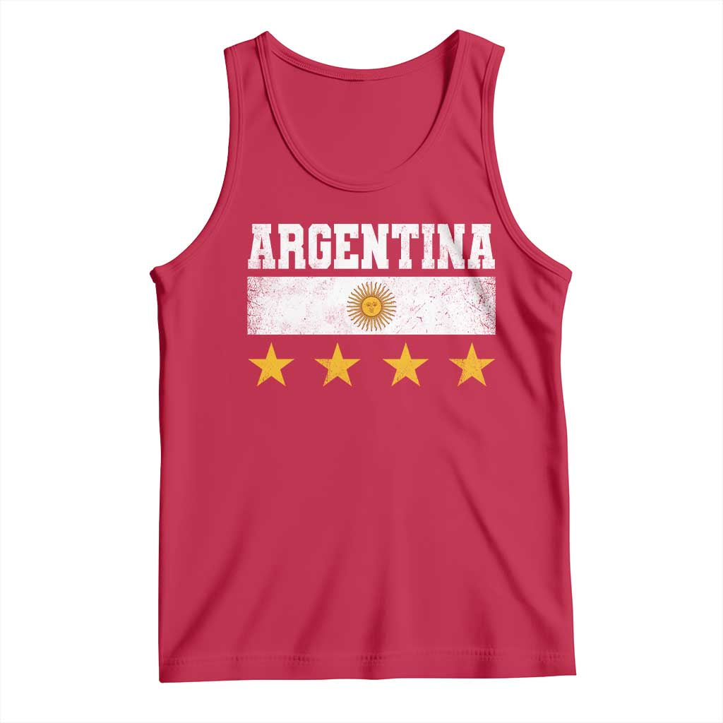 Argentina Champions 2026 4th Star Tank Top Vintage Sol De May and Stripes